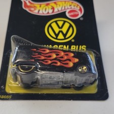 1997 Hot Wheels Black VW Drag Bus w/Flames #18665 Limited Edition