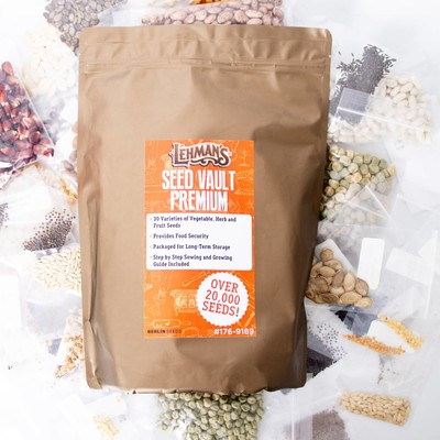 Lehman's Premium Heirloom Seed Vault Kit, 30 Varieties 20K+ Garden Seeds