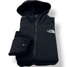 The North Face Black Denali Hooded Fleece Jacket Polartec Boys Size XL