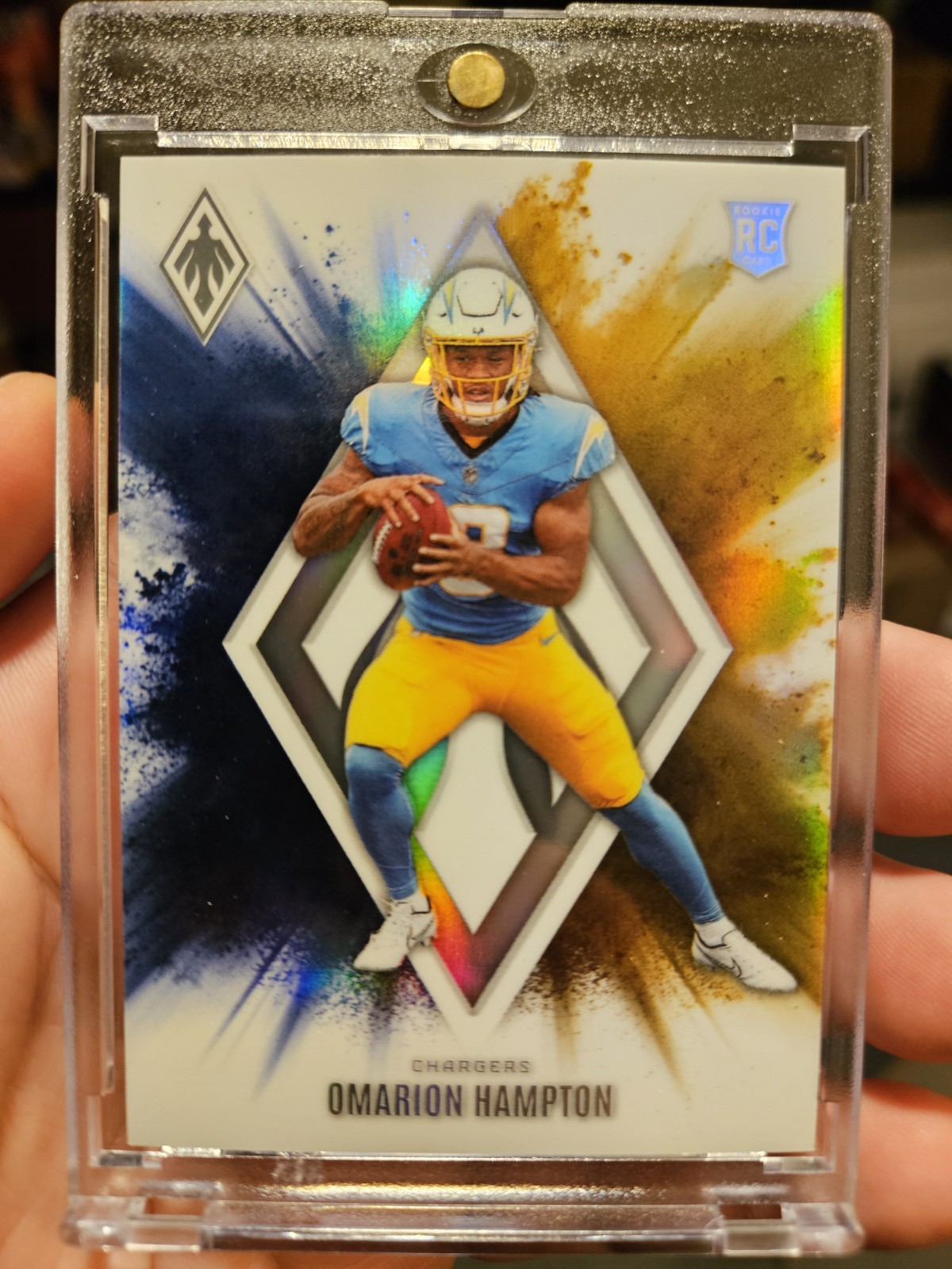 2025 Phoenix Omarion Hampton COLOR BLAST CASE HIT ROOKIE SSP #4🔥Chargers🔥GEM🔥