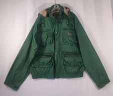 Lakestream by Hodgman Mens XL Fishing Wading Jacket Green Multiple Pockets Zip