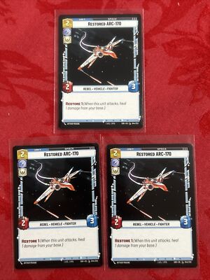 3x Star Wars Unlimited 044/252 - Restored ARC-170 - Spark of Rebellion (NM) x3