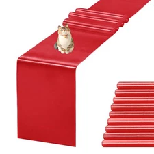 10 Pack Satin Table Runner 12 X 108 Inch Silk Table Runner for PartyWedding B...