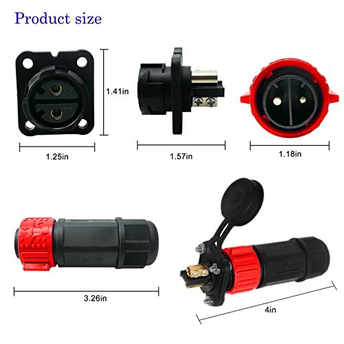 GaiRen 2 Pin 50Amp Trolling Motor Plug Receptacle Set 12/24/36/48 Volt Marine... - Bild 7 von 8