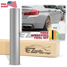 Matte Flat Silver Vinyl Car Wrap Sticker Decal Air Release Bubble Free Film DIY