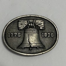 Vtg Liberty Bell Belt Buckle Bicentennial 1776-1976 Bergamot Brass Works 1975