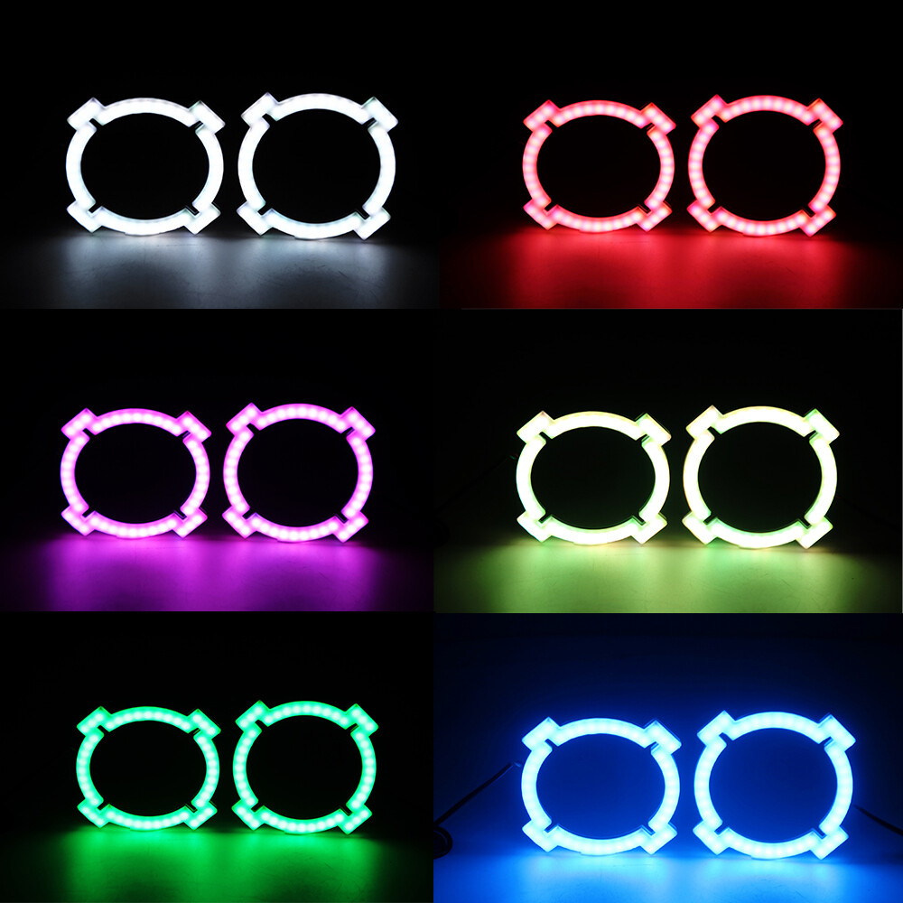 X Type RGB LED Halo Light Rings Bluetooth APP Angel Eyes DRL For