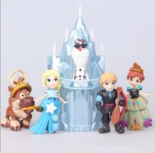 Castle Frozen Elsa Anna Olaf Playset 6 Figure Cake Topper FAST SHIP Toy Doll Set
