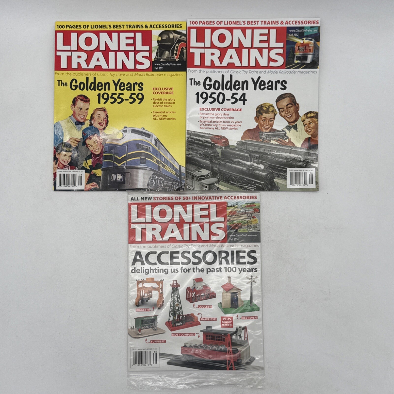 2 Lionel Trains of the Golden Years 1950-54,1955-59 + Unopened Accessories Mag