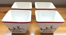 4 bols de service carrés en porcelaine 4" Ciroa CELEBRATE NOËL "3 RENNES SAGES"