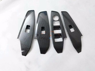 Carbon Fiber Vinyl Window Lift Cover For Mazda 3 Axela 2017-2019 (LHD) - Interior Door Switch Trim Upgrade