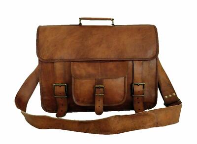 Men's Leather Vintage Laptop Messenger Bag Advance Briefcase Handbag Satchel
