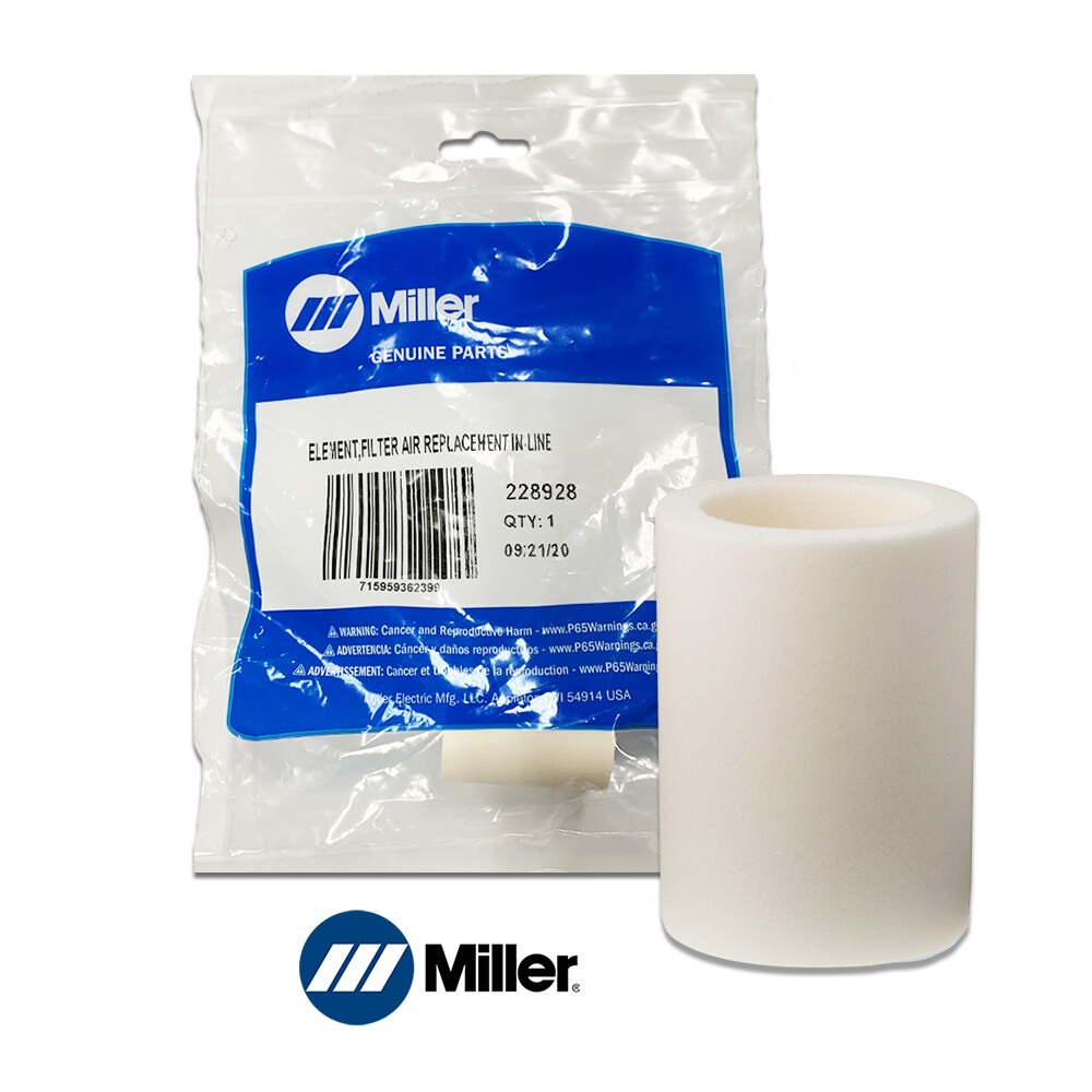 Genuine Miller 228928 Replacement Air Filter for In-Line