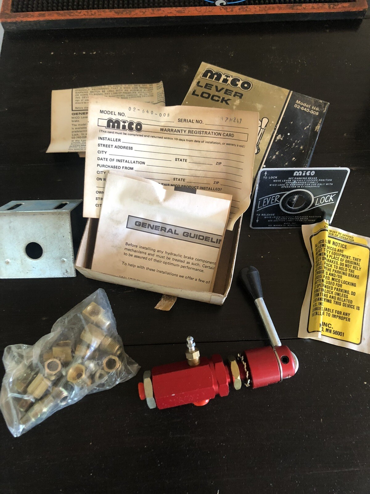 MICO Lever Lock 8805 Supplemental Parking Brake 02640008 New Open Box