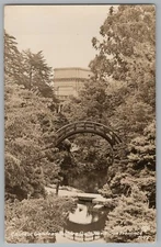 San Francisco California Chinese Gardens Real Photo Postcard RPPC 1930-50