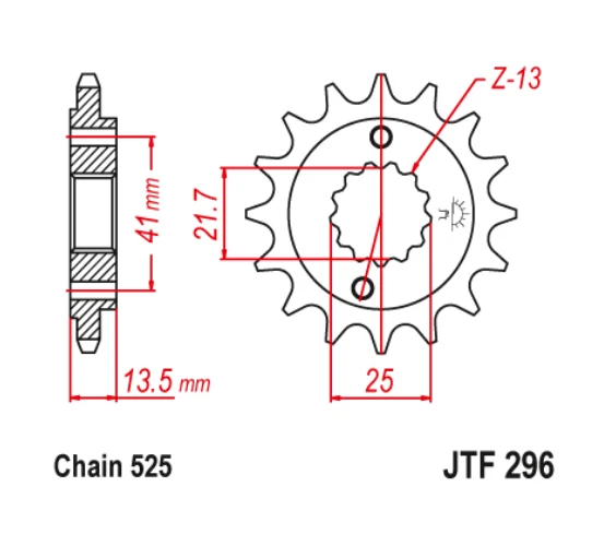 Piñón delantero 16T JT 16 dientes para Honda VT600 C Shadow (VLX) 1999 a 2007 Foto 2 de 3