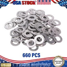 660 Pieces of 304 Stainless Steel Washers Flat Washer Assortment Set Kit 6 Sizes