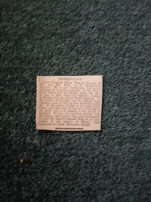 Xm21 Ephemera 1918 Ww1 Artikel Harry Weal V C Shotton 