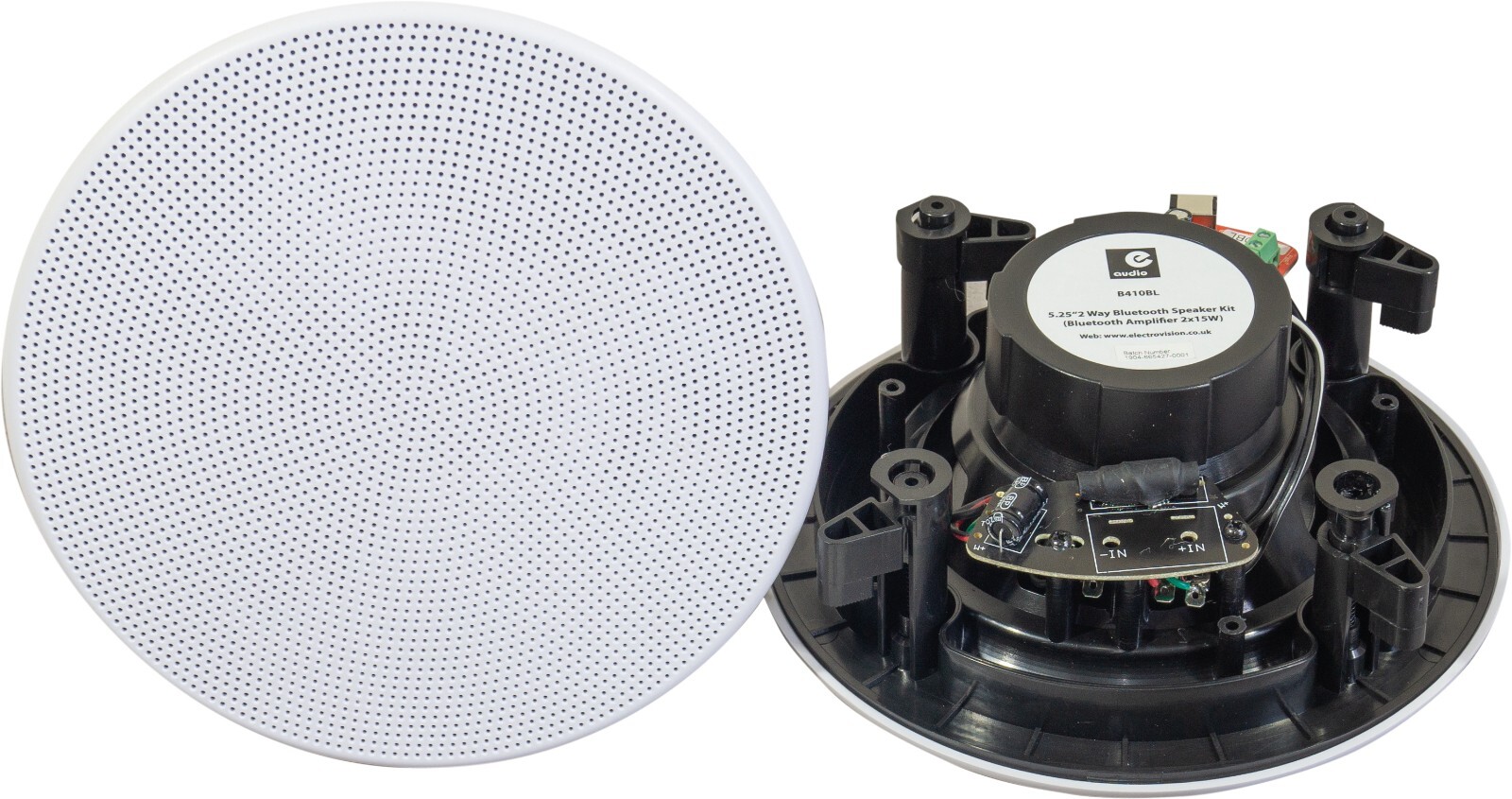 Active Bluetooth Ceiling Speaker Kit 5.25"" 80W Moisture Resistant Bathroom Audio