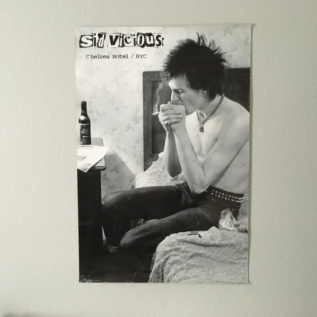 1998 SID VICIOUS Black and White Poster Chelsea Hotel NYC ONS +2