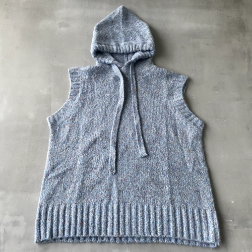 Easel Sweater Womens Medium Sleeveless Hoodie Dusty Blue Pullover NEW