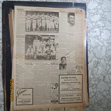 Newspaper History NM6 BASEBALL 1945 CARDINSALS WORLD CHAMPS+WRESTLING D.KAPALINI