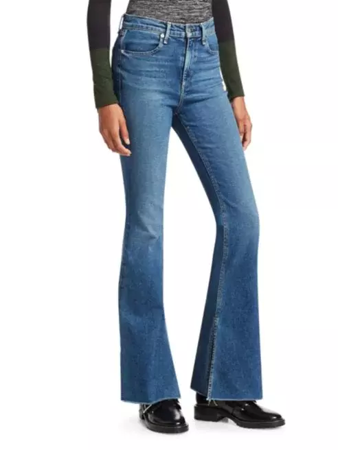 RAG BONE Women s Lau Bella High Waist Flared Split Hem Jeans