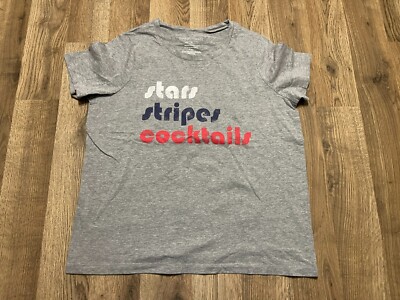 Grayson Threads Shirt, Women's Size XL, Gray, STARS STRIPES COCKTAILS