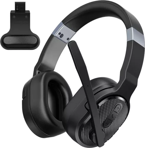 Trucker Bluetooth 5.0 Wireless Headset With Noise Cancelling Mic For Phones PC - Picture 1 of 13