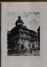 ORIGIANL-RADEIRUNG FARBIG "HIST. RATHAUS DER STADT HERBORN" (GERAHMT)