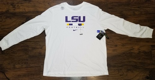 White Nike Dri-Fit LSU Long-Sleeve T 
