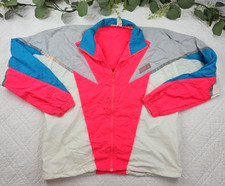 VTG Nike Full Zip Windbreaker Jacket Nylon Size M Neon Pink and White