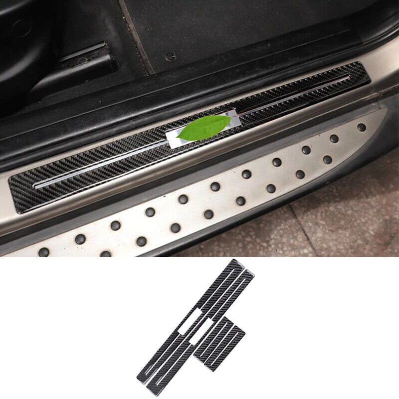 Protector de cubierta de placa de desgaste de umbral de puerta de fibra de carbono real apto para BMW X3 2006-2010 Foto 3 de 4