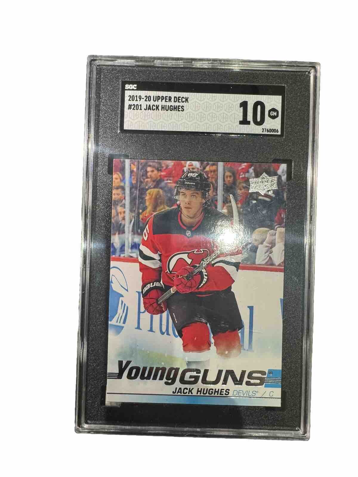 Jack Hughes 2019-20 Young Guns RC SGC 10 Gem Mint #201 Hockey Card
