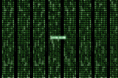THE MATRIX SYSTEM FAILURE poster number grid rows NEON GREEN flashing 12x18