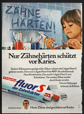 3w3591/ Alte Reklame von 1973 - COLGATE fluor S Zahnpasta
