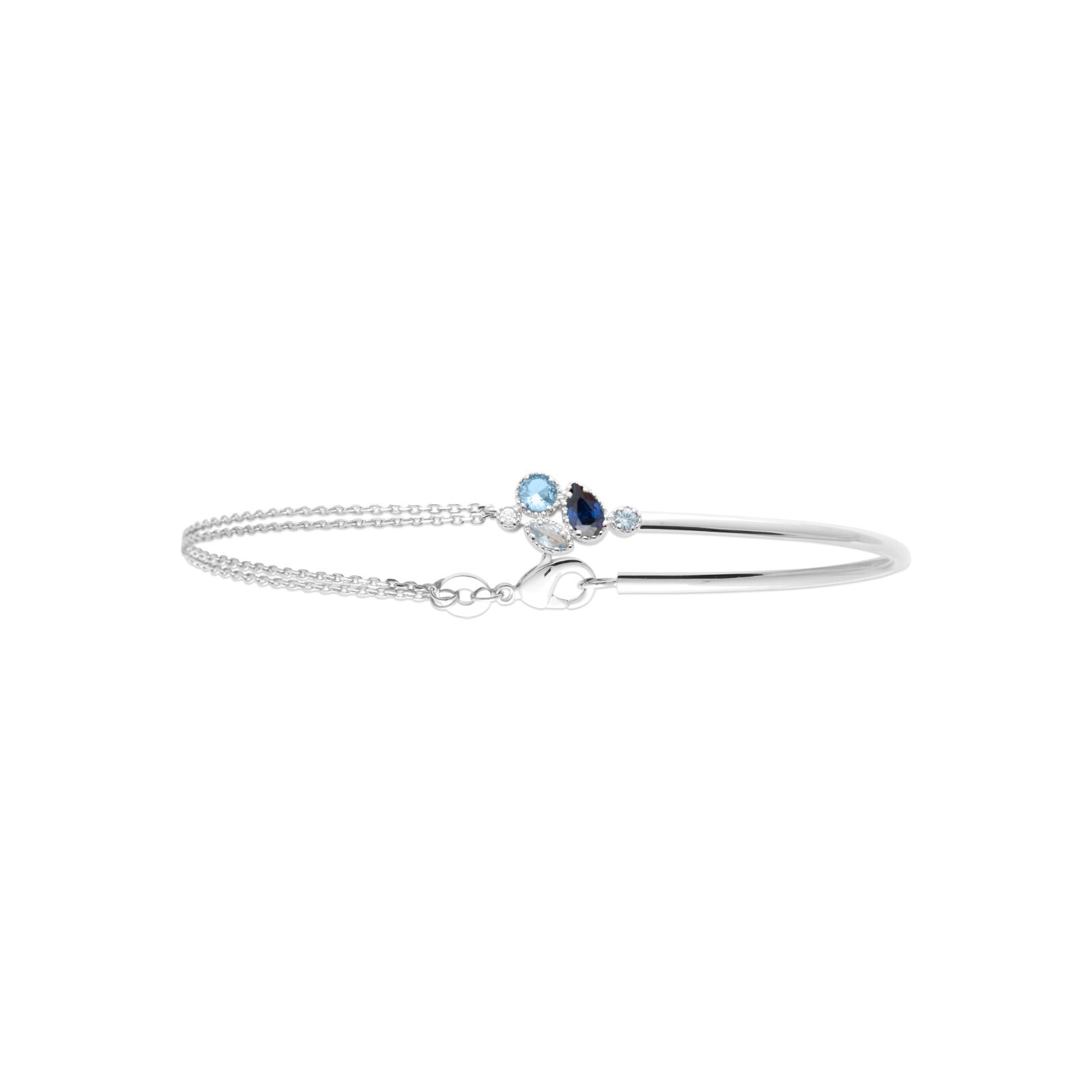 Bracelet jonc en argent 925 bleu azur pour illuminer vos tenues d'été