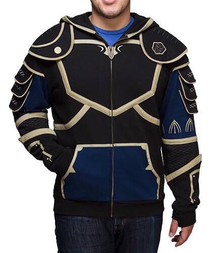 WARCRAFT LOTHAR ARMOR HOODIE World of WOW Sweater (Men's Medium) Blizzard WARCRAFT LOTHAR ARMOR HOODIE World of WOW Sweater (Men's Medium) Blizzard