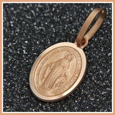 Ciondolo in ORO Rosa 18 kt 750 Medaglia Madonna Miracolosa Medaglietta Madonnina