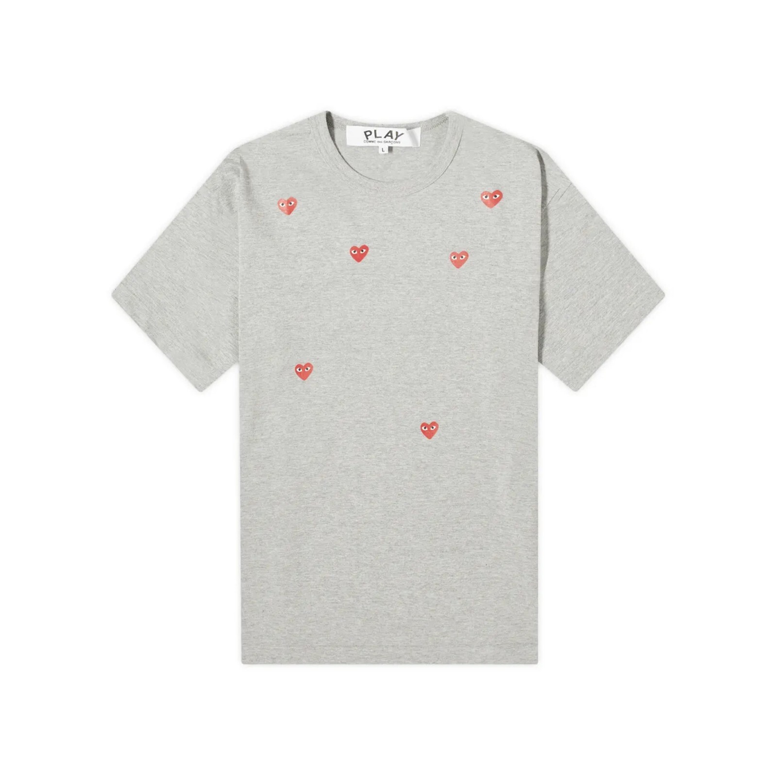 Футболка Comme des Garçons Play Many Heart (серая)