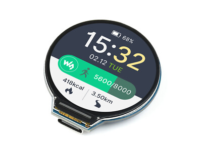 Waveshare RP2040 MCU Board With 1.28inch Round LCD Accelerometer