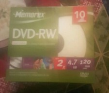 Memorex Dvd-rw Rewritable 10 Pack For Computer Or Home Video Recorders 4.7 Gb...