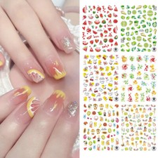 Fruit Nail Stickers Art 3D Decorations INS Manicure Tools Sweet Cute Summer