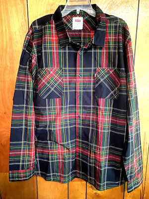 Levi's Men Long-sleeved Button Up Shirt SZ  XXL Plaid