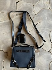 Steve Madden Black Satin Crossbody Bag Rhinestone Buckle 2 Strap Choices Bevelyn