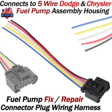 For Dodge Charger Fuel Pump Housing Assembly Connector Plug Wiring Harness 5Wire
