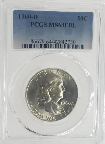 1960-D Franklin Half Dollar | PCGS MS64 FBL | Silver Half Dollar