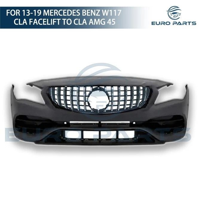 适用于 2013 - 2019 梅赛德斯奔驰 CLA 级 W117 整容 CLA45 前保险杠带格栅 — 第 3/4 张图片