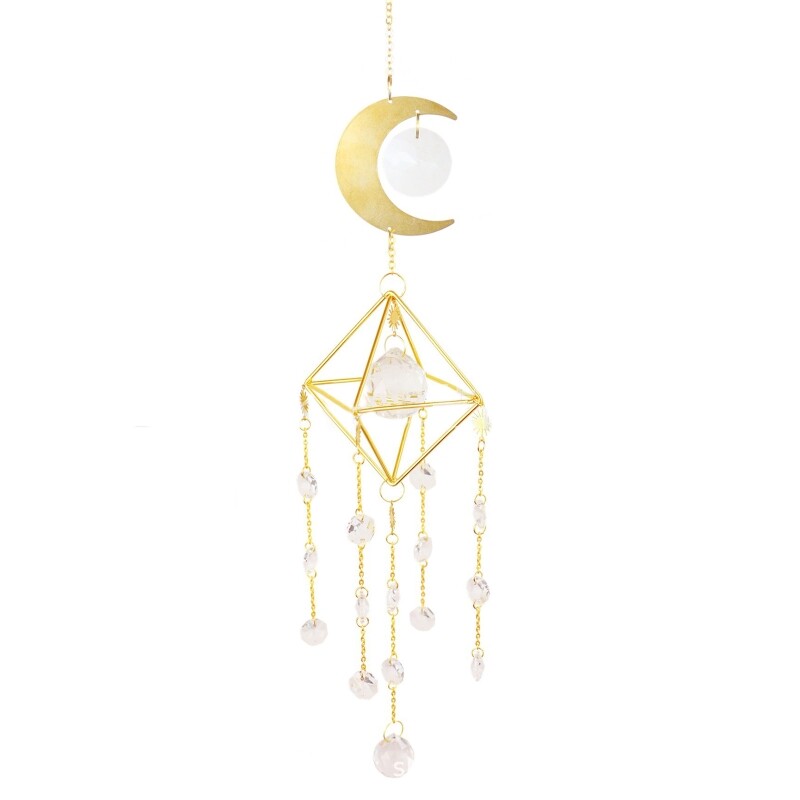 Suncatcher Crystal Pendant Moon Charm Crystal Light Catching Ornament