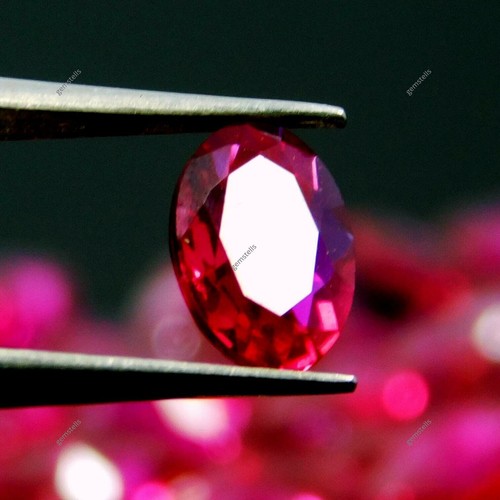 Natural Red Ruby CERTIFIED 1 Carat Oval Cut 7x5 mm Loose Gemstone Ring Size - Picture 2 of 8